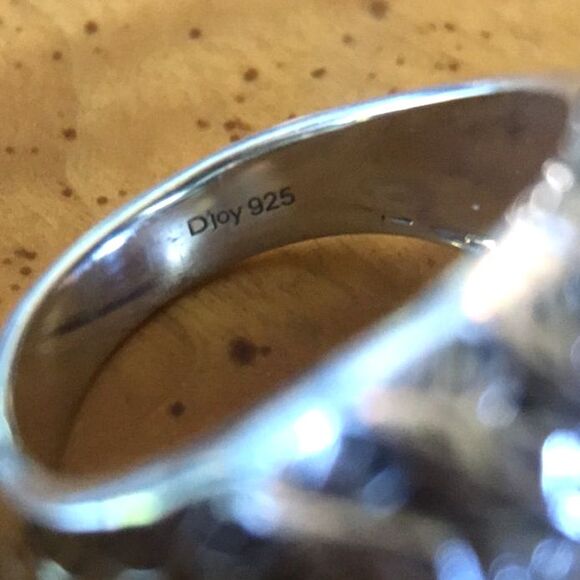 Natural Blue Turquoise Sterling Silver Feather Ring Size 9 - Picture 5 of 6